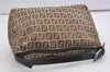 Authentic FENDI Zucchino Vintage Hand Bag Purse Canvas Leather Brown 5679I