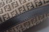 Authentic FENDI Zucchino Vintage Hand Bag Purse Canvas Leather Brown 5679I