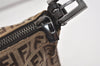 Authentic FENDI Zucchino Vintage Hand Bag Purse Canvas Leather Brown 5679I
