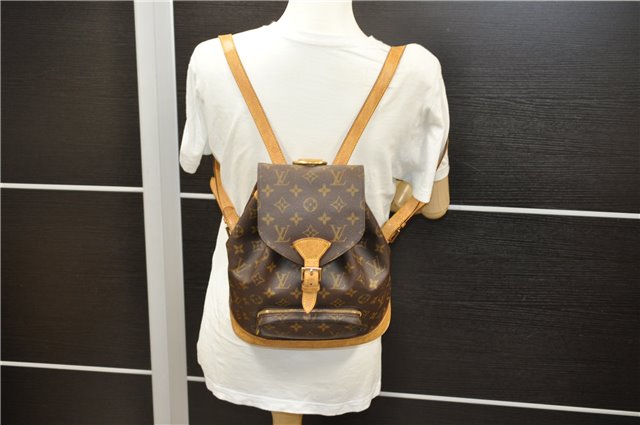 Authentic Louis Vuitton Monogram Montsouris MM Backpack M51136 LV 5681D