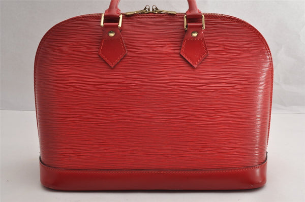 Authentic Louis Vuitton Epi Alma PM Hand Bag Red M52147 LV 5682I