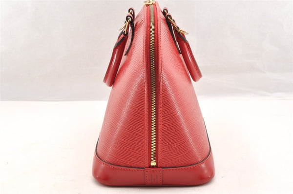 Authentic Louis Vuitton Epi Alma PM Hand Bag Red M52147 LV 5682I
