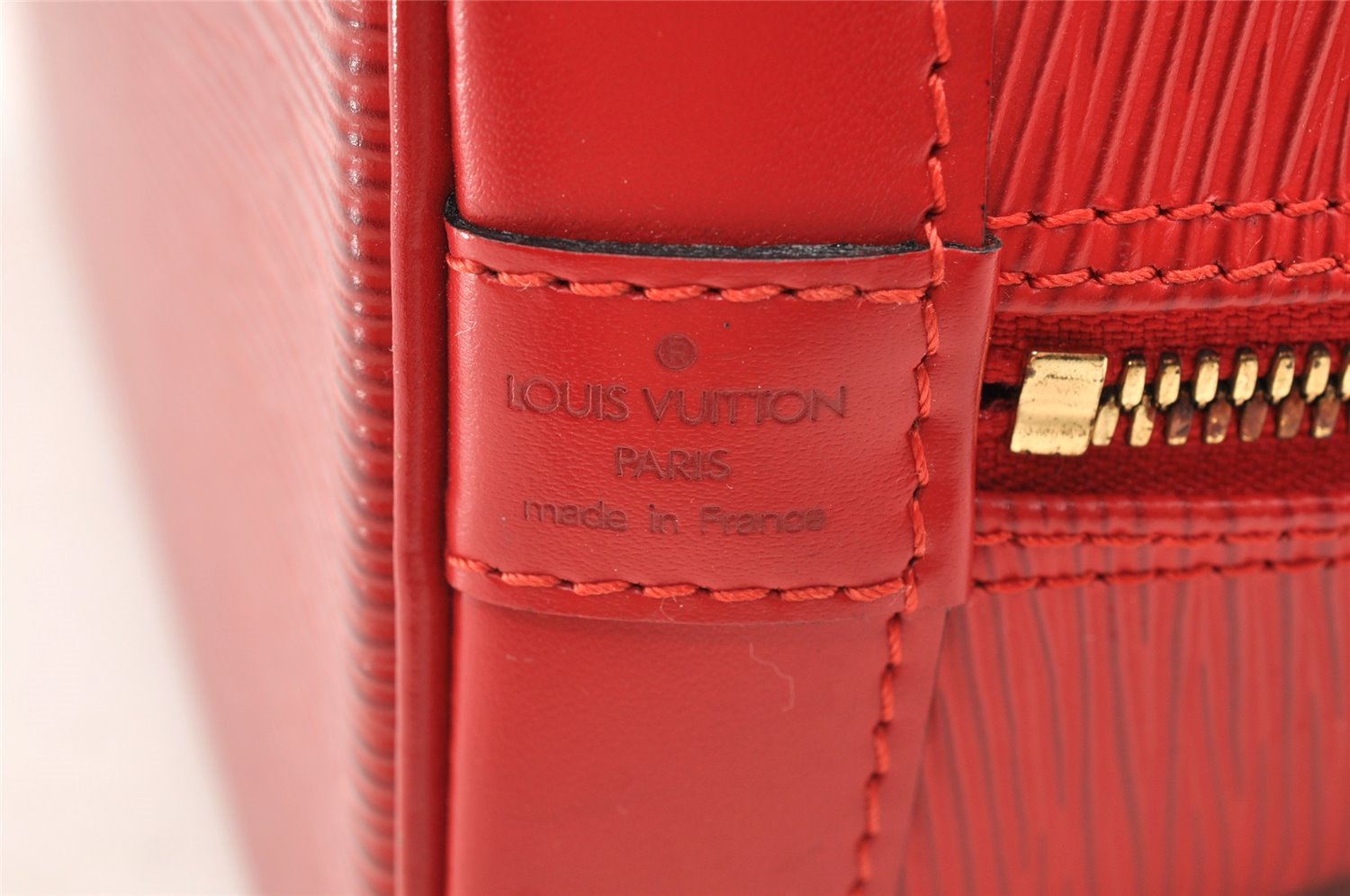 Authentic Louis Vuitton Epi Alma PM Hand Bag Red M52147 LV 5682I