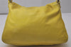Authentic FENDI Mamma Baguette Shoulder Hand Bag Purse Leather Yellow 5683I