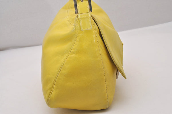 Authentic FENDI Mamma Baguette Shoulder Hand Bag Purse Leather Yellow 5683I