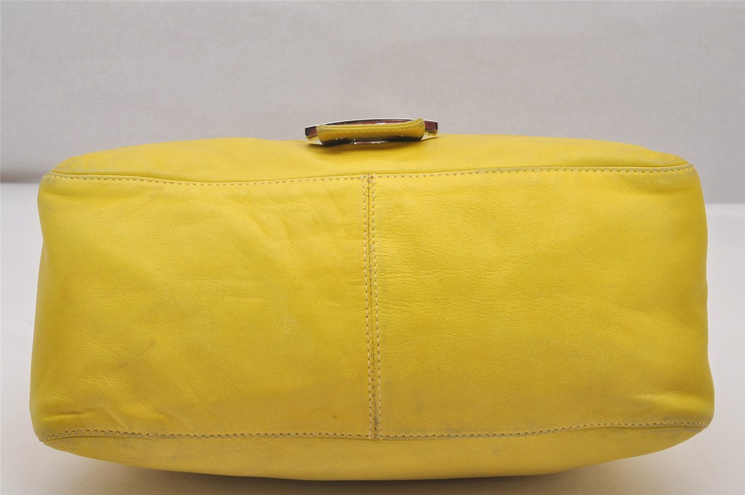Authentic FENDI Mamma Baguette Shoulder Hand Bag Purse Leather Yellow 5683I