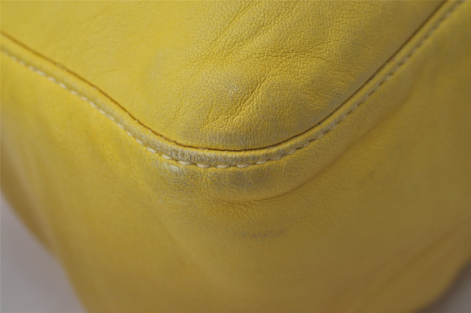 Authentic FENDI Mamma Baguette Shoulder Hand Bag Purse Leather Yellow 5683I