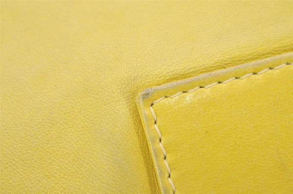 Authentic FENDI Mamma Baguette Shoulder Hand Bag Purse Leather Yellow 5683I