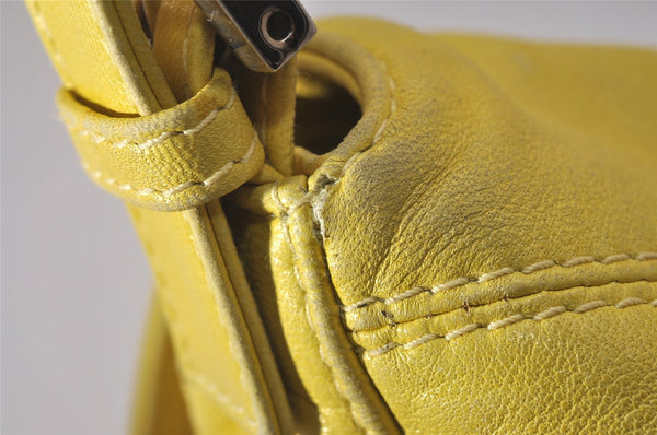 Authentic FENDI Mamma Baguette Shoulder Hand Bag Purse Leather Yellow 5683I