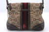 Authentic GUCCI Horsebit Shoulder Hand Bag GG Canvas Leather 145999 Brown 5684C