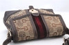 Authentic GUCCI Horsebit Shoulder Hand Bag GG Canvas Leather 145999 Brown 5684C