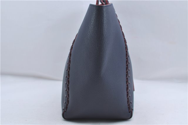 Authentic Louis Vuitton Lock Me Cabas Shoulder Tote Bag Navy Red M54682 LV 5685D