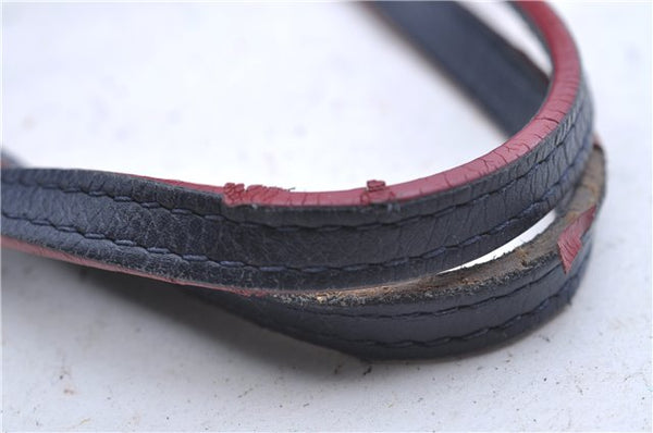 Authentic Louis Vuitton Lock Me Cabas Shoulder Tote Bag Navy Red M54682 LV 5685D