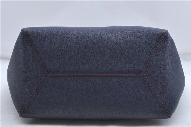 Authentic Louis Vuitton Lock Me Cabas Shoulder Tote Bag Navy Red M54682 LV 5685D