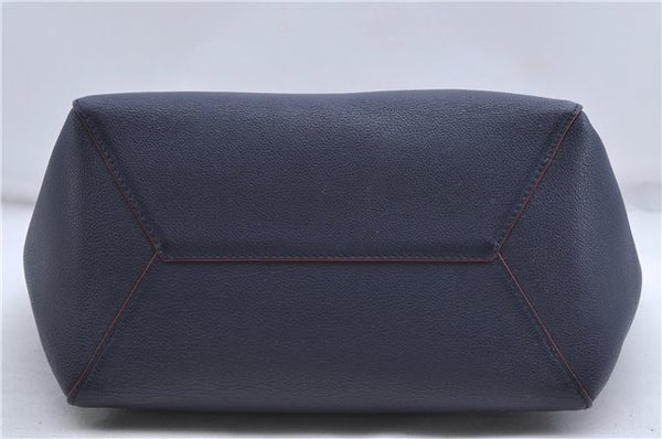 Authentic Louis Vuitton Lock Me Cabas Shoulder Tote Bag Navy Red M54682 LV 5685D