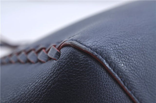 Authentic Louis Vuitton Lock Me Cabas Shoulder Tote Bag Navy Red M54682 LV 5685D