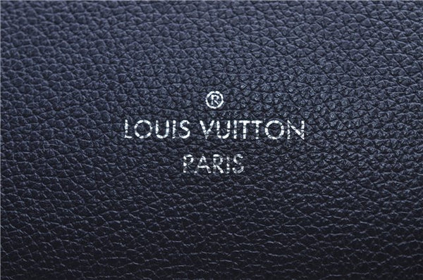 Authentic Louis Vuitton Lock Me Cabas Shoulder Tote Bag Navy Red M54682 LV 5685D