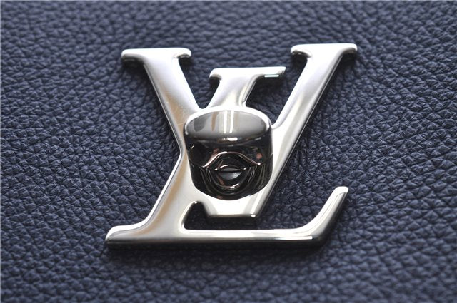 Authentic Louis Vuitton Lock Me Cabas Shoulder Tote Bag Navy Red M54682 LV 5685D