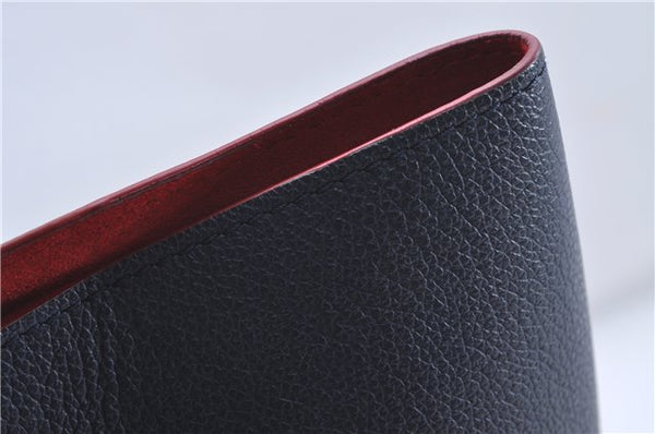 Authentic Louis Vuitton Lock Me Cabas Shoulder Tote Bag Navy Red M54682 LV 5685D