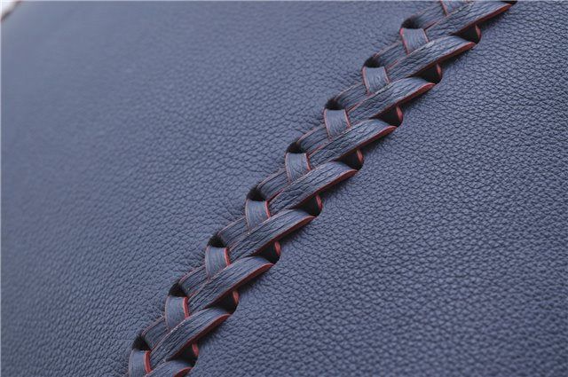 Authentic Louis Vuitton Lock Me Cabas Shoulder Tote Bag Navy Red M54682 LV 5685D