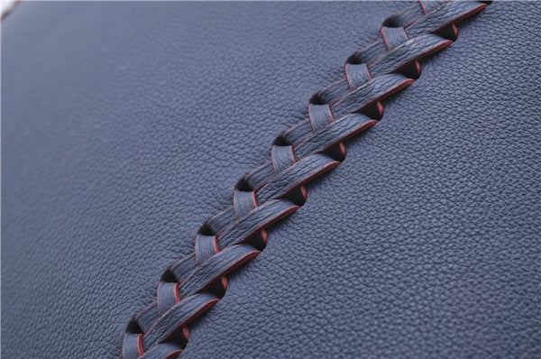 Authentic Louis Vuitton Lock Me Cabas Shoulder Tote Bag Navy Red M54682 LV 5685D