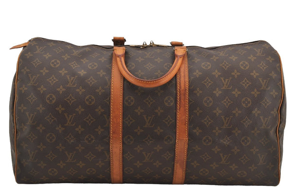 Authentic Louis Vuitton Monogram Keepall 55 Travel Boston Bag M41424 LV 5688I