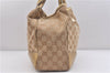 Authentic GUCCI Princy GG Canvas Leather Shoulder Tote Bag 163805 Gold 5692C