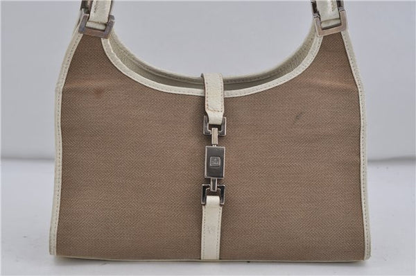 Authentic GUCCI Jackie Shoulder Hand Bag Canvas Leather 0021068 Beige 5692D