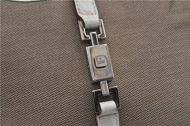 Authentic GUCCI Jackie Shoulder Hand Bag Canvas Leather 0021068 Beige 5692D