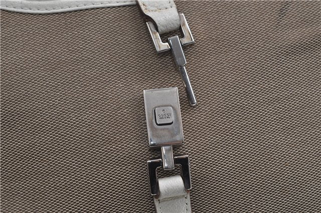 Authentic GUCCI Jackie Shoulder Hand Bag Canvas Leather 0021068 Beige 5692D