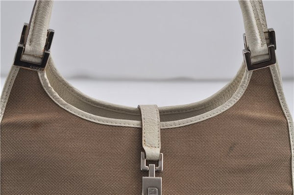 Authentic GUCCI Jackie Shoulder Hand Bag Canvas Leather 0021068 Beige 5692D