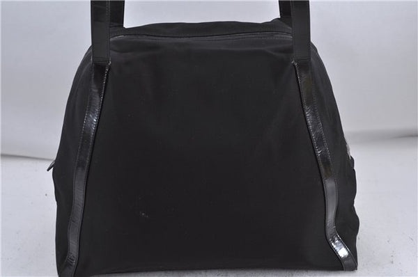 Authentic GUCCI Vintage Shoulder Tote Bag Nylon Enamel Black 5694C