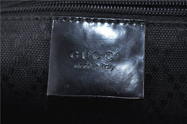 Authentic GUCCI Vintage Shoulder Tote Bag Nylon Enamel Black 5694C