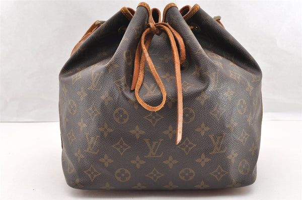 Authentic Louis Vuitton Monogram Petit Noe M42226 Shoulder Drawstring Bag 5696I