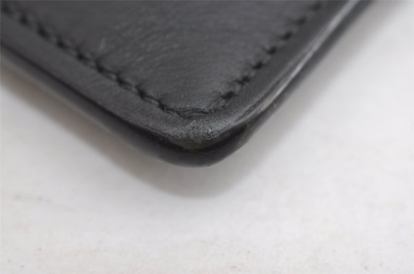 Authentic GUCCI Ghost LIFE IS GUCCI Clutch Bag Purse Leather 445597 Black 5698I