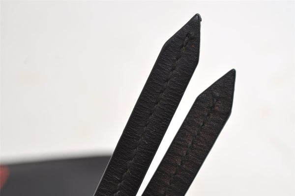 Authentic GUCCI Ghost LIFE IS GUCCI Clutch Bag Purse Leather 445597 Black 5698I