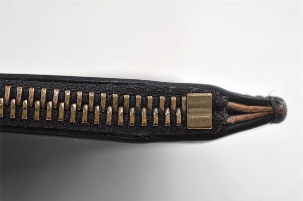 Authentic GUCCI Ghost LIFE IS GUCCI Clutch Bag Purse Leather 445597 Black 5698I