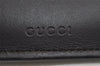 Authentic GUCCI Ghost LIFE IS GUCCI Clutch Bag Purse Leather 445597 Black 5698I