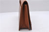 Authentic YVES SAINT LAURENT Clutch Bag Purse Leather Brown 5709D