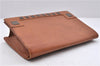 Authentic YVES SAINT LAURENT Clutch Bag Purse Leather Brown 5709D