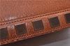 Authentic YVES SAINT LAURENT Clutch Bag Purse Leather Brown 5709D