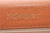 Authentic YVES SAINT LAURENT Clutch Bag Purse Leather Brown 5709D