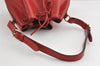Authentic Louis Vuitton Epi Petit Noe Shoulder Drawstring Bag M44107 Red 5709I