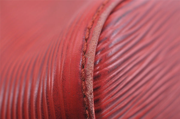 Authentic Louis Vuitton Epi Petit Noe Shoulder Drawstring Bag M44107 Red 5709I