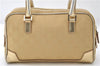Authentic GUCCI Vintage Hand Bag Purse GG Canvas Leather 0000852 Gold 5710E