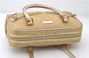 Authentic GUCCI Vintage Hand Bag Purse GG Canvas Leather 0000852 Gold 5710E