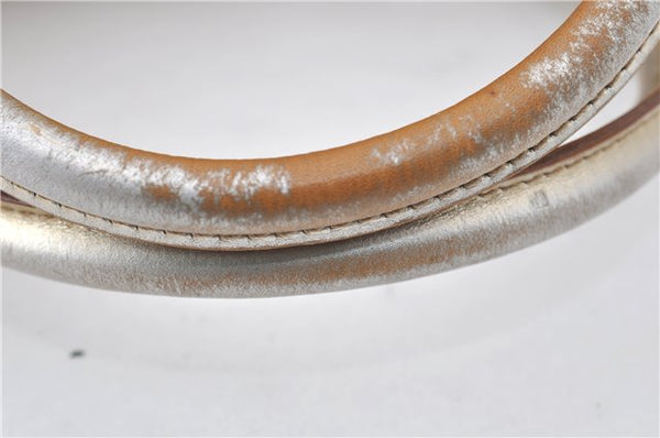 Authentic GUCCI Vintage Hand Bag Purse GG Canvas Leather 0000852 Gold 5710E