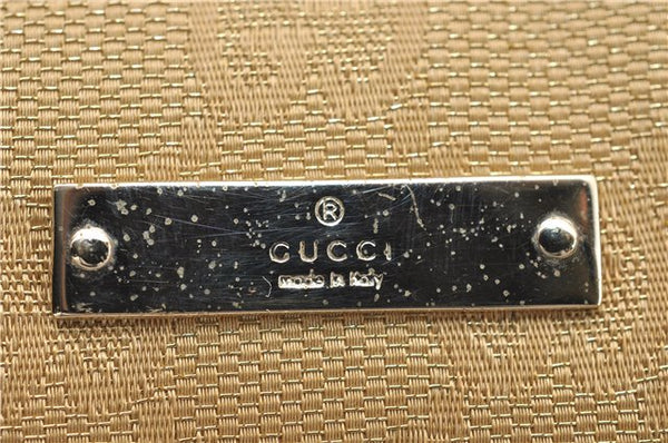 Authentic GUCCI Vintage Hand Bag Purse GG Canvas Leather 0000852 Gold 5710E