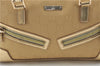 Authentic GUCCI Vintage Hand Bag Purse GG Canvas Leather 0000852 Gold 5710E