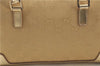 Authentic GUCCI Vintage Hand Bag Purse GG Canvas Leather 0000852 Gold 5710E